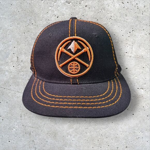 Denver Nuggets Zephyr 3215 Chopped Fitted Hat 7 1/8 Black Orange Wool NBA Cap - Picture 1 of 6